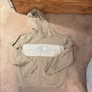 PUMA Kids Tan Hoodie with Logo